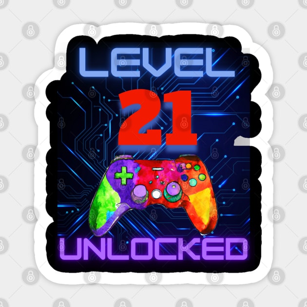 Level Unlocked Ultimate Gamer Graphic “3” Sticker by BesTees